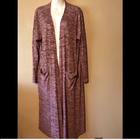LuLaRoe Sweaters - LulaRoe burgundy patterned duster size XL